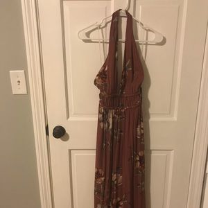 Mauve Halter Maxi Dress